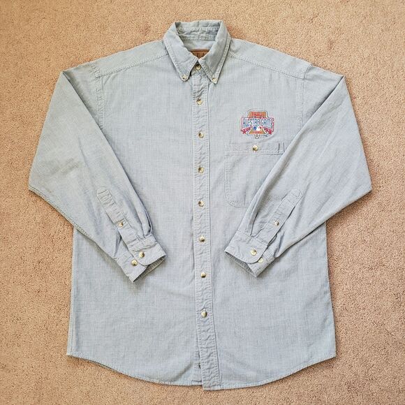 Vintage 1996 Phillies All Star Game Size Medium Mens Button Down Shirt Gear 90s - Picture 2 of 9